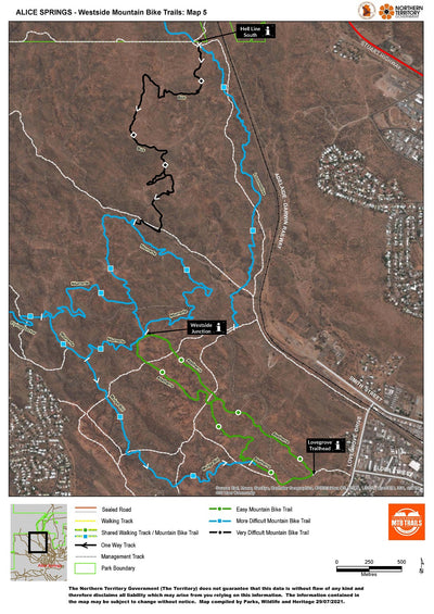 Alice Springs Mountain Bike Trails - Westside - Map 5