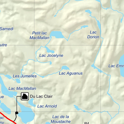 Réserve faunique de Papineau-Labelle : Carte de canot-camping (Rivière du Sourd)