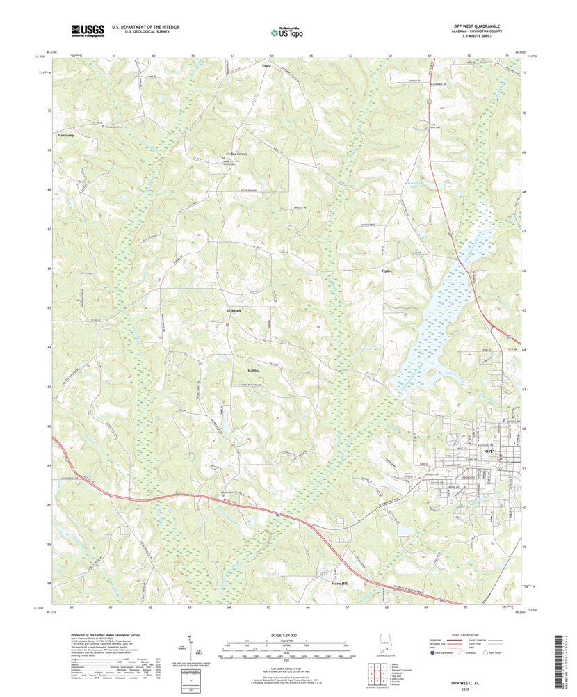 Opp West, AL (2020, 24000-Scale) Map by United States Geological Survey ...