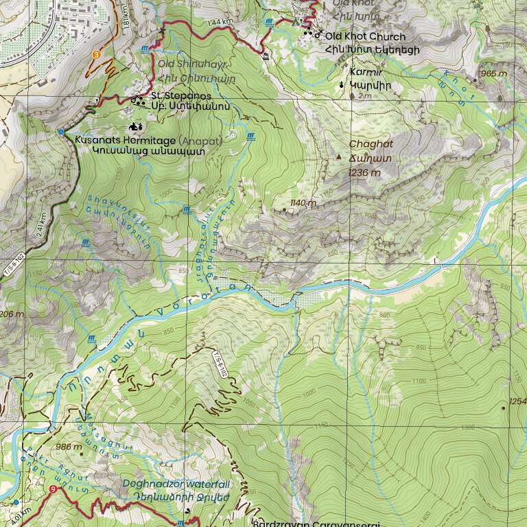 Tatev & the Vorotan Canyon – 1:25,000 Hiking Topo Map, Armenia by ...