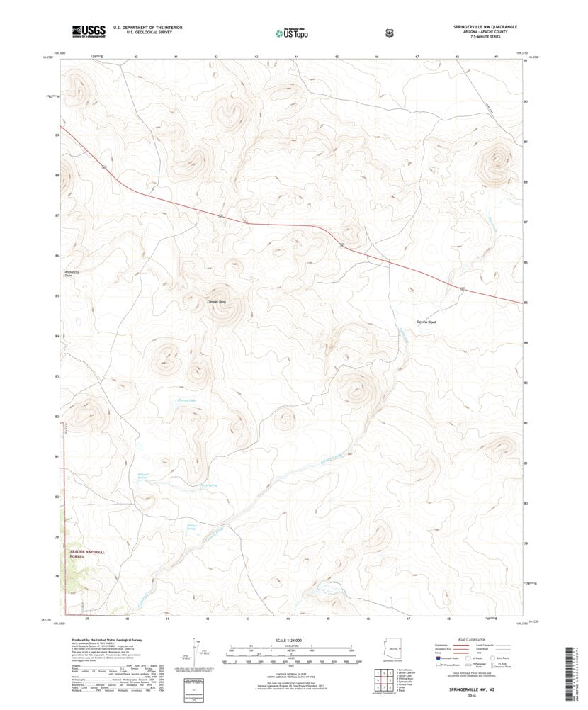 Springerville NW, AZ (2018, 24000-Scale) Map by United States ...