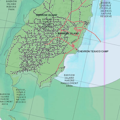 Getlost Map SF5001 BARROW ISLAND Australia Touring Map V15a 1:250,000