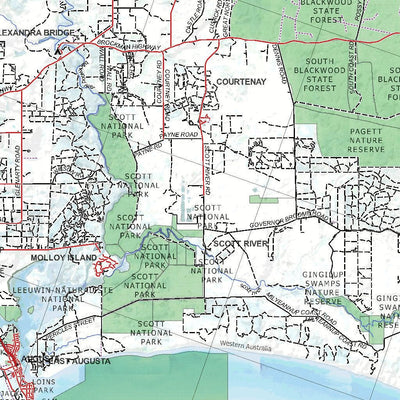 Getlost Map SI5009 AUGUSTA Australia Touring Map V15a 1:250,000