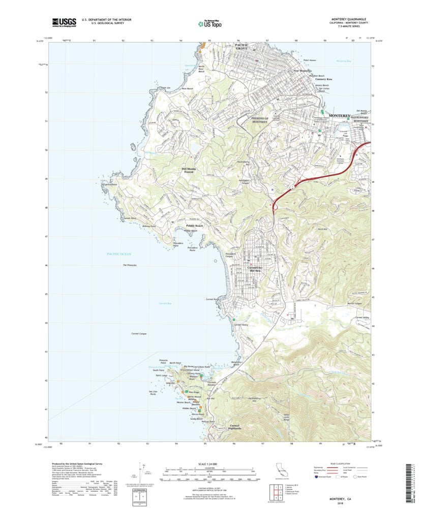 Monterey, CA (2018, 24000-Scale) Map by United States Geological Survey ...