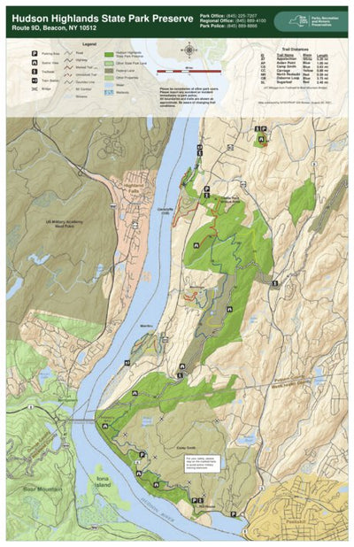 Hudson Highlands State Park Trail Map South