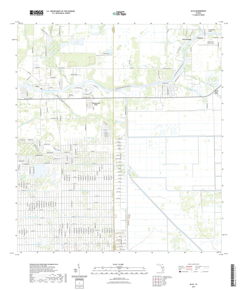 Alva, FL (2021, 24000Scale) Map by United States Geological Survey Avenza Maps