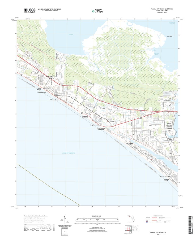 Panama City Beach, FL (2021, 24000-Scale) Map by United States ...