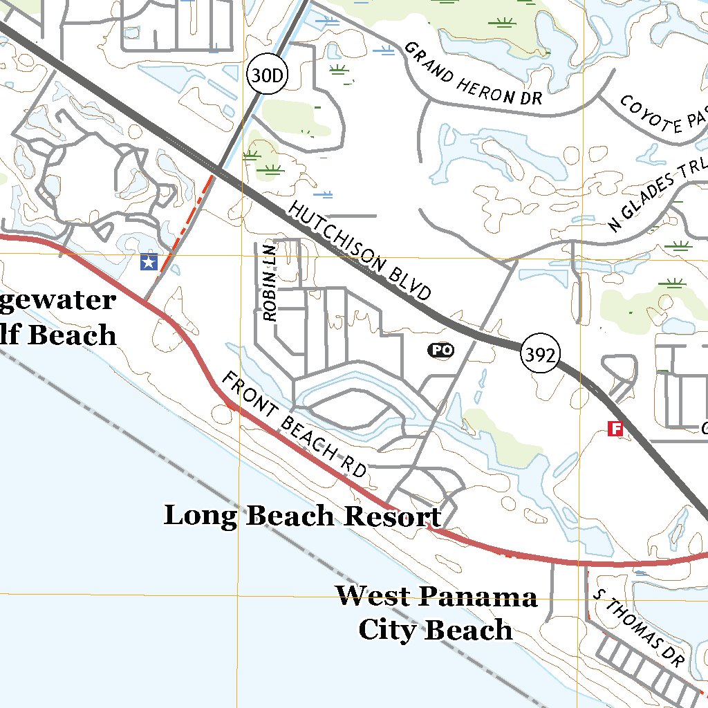 Panama City Beach, FL (2021, 24000-Scale) Map by United States ...
