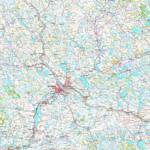 Rovaniemi 1:250 000 (T4R) Map by MaanMittausLaitos | Avenza Maps