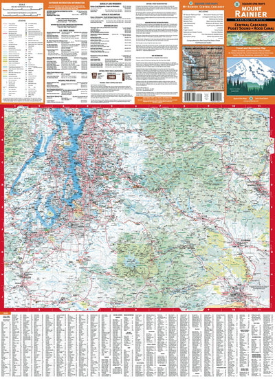 Mount Rainier and Central Cascades Recreation Map