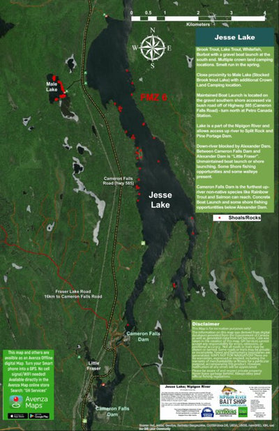 Jesse Lake - Nipigon River Fishing Map