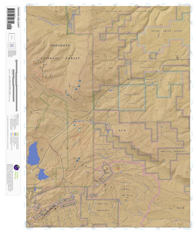 Miners Delight, Wyoming 7.5 Minute Topographic Map - Color Hillshade
