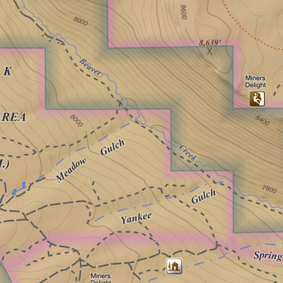 Miners Delight, Wyoming 7.5 Minute Topographic Map - Color Hillshade