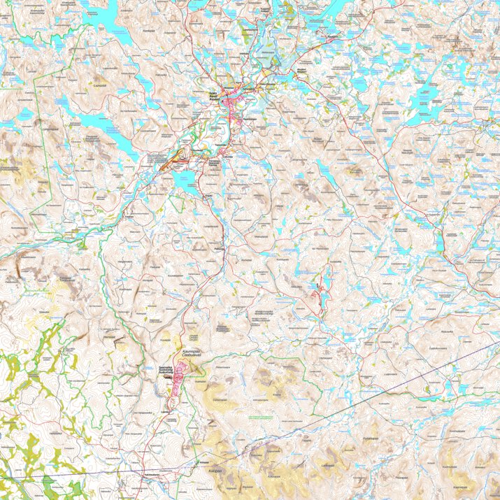 Ivalo 1:100 000 (V52L) Map by MaanMittausLaitos | Avenza Maps
