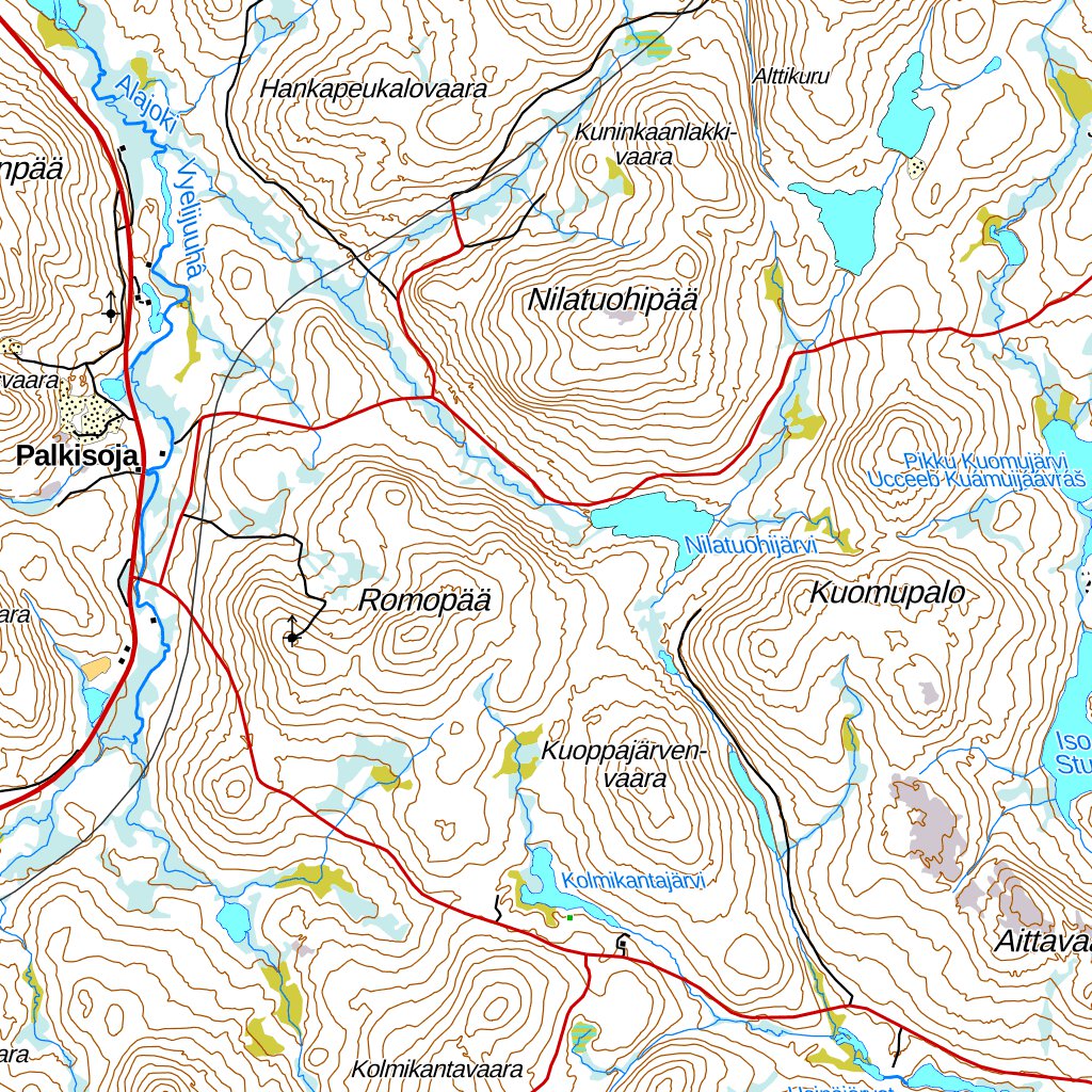 Ivalo 1:100 000 (V52L) Map by MaanMittausLaitos | Avenza Maps