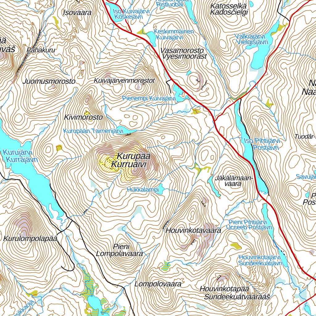 Ivalo 1:100 000 (V52L) Map by MaanMittausLaitos | Avenza Maps