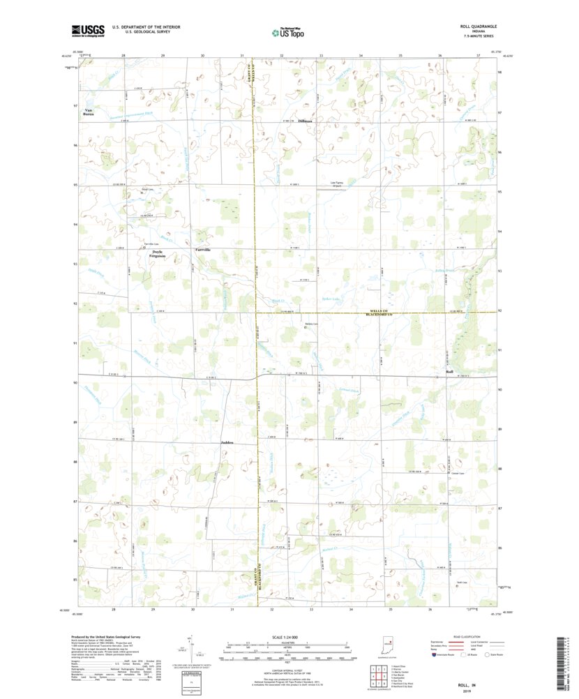 Roll, IN (2019, 24000-Scale) Map by United States Geological Survey ...