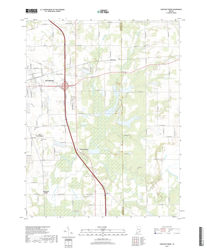 Chestnut Collection Map Chestnut Ridge, IN (2019, 24000-Scale) Map by United States Geological ...
