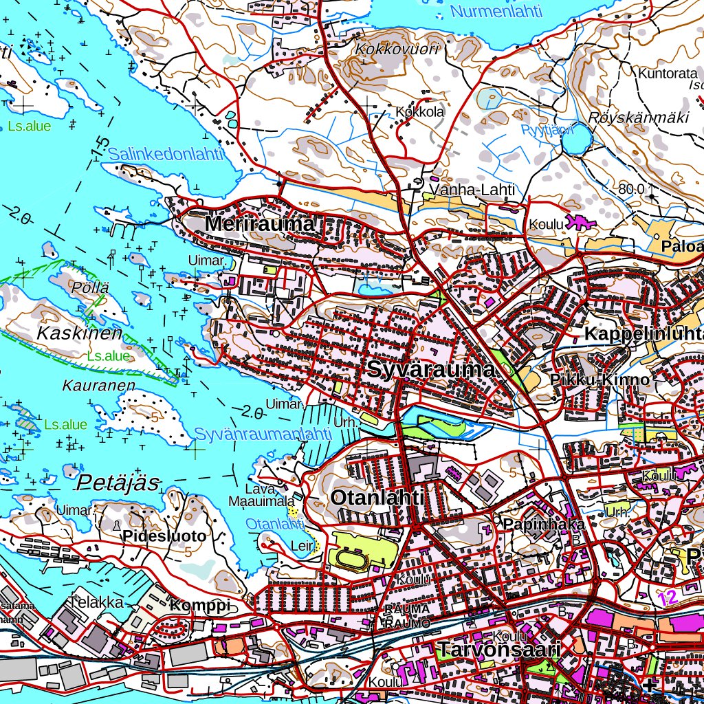 Rauma Train Map Rauma 1:50 000 (M314) Map by MaanMittausLaitos | Avenza Maps