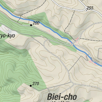 MAP 1 - Lower Biei River Paddling (Hokkaido, Japan)