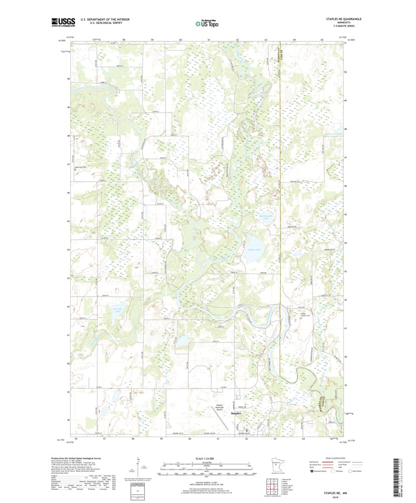 Staples NE, MN (2019, 24000-Scale) Map by United States Geological ...