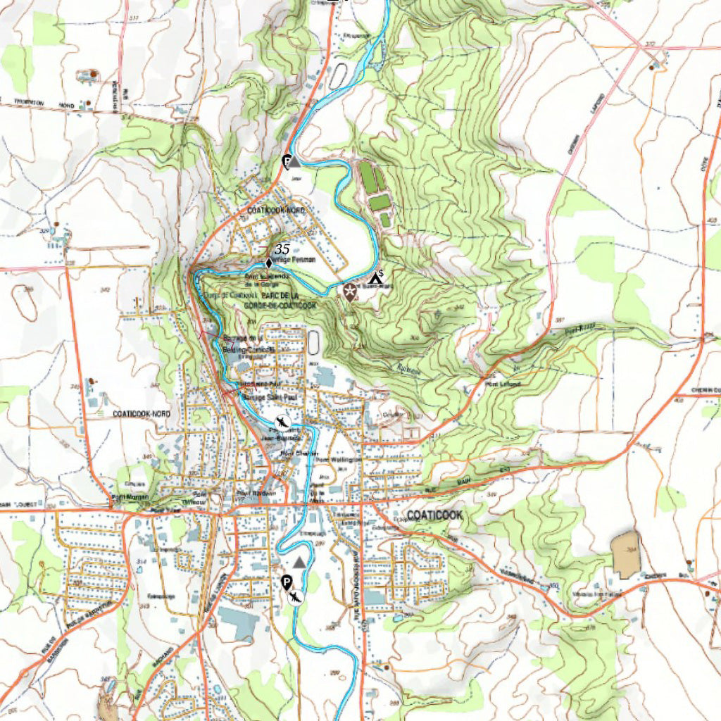 Rivière Coaticook Map by Canot Kayak Quebec Avenza Maps