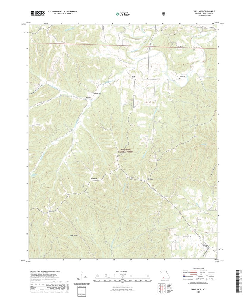 Shell Knob, MO (2021, 24000-Scale) Map by United States Geological ...
