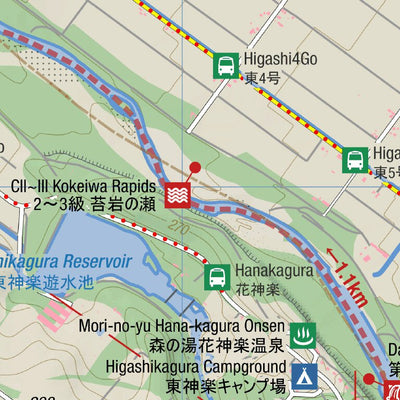 Upper Chubetsu River Paddling Map (Hokkaido, Japan)