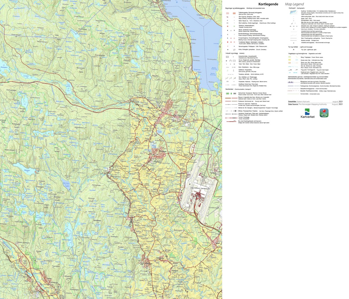 Municipality of Nannestad Map by The Norwegian Mapping Authority ...