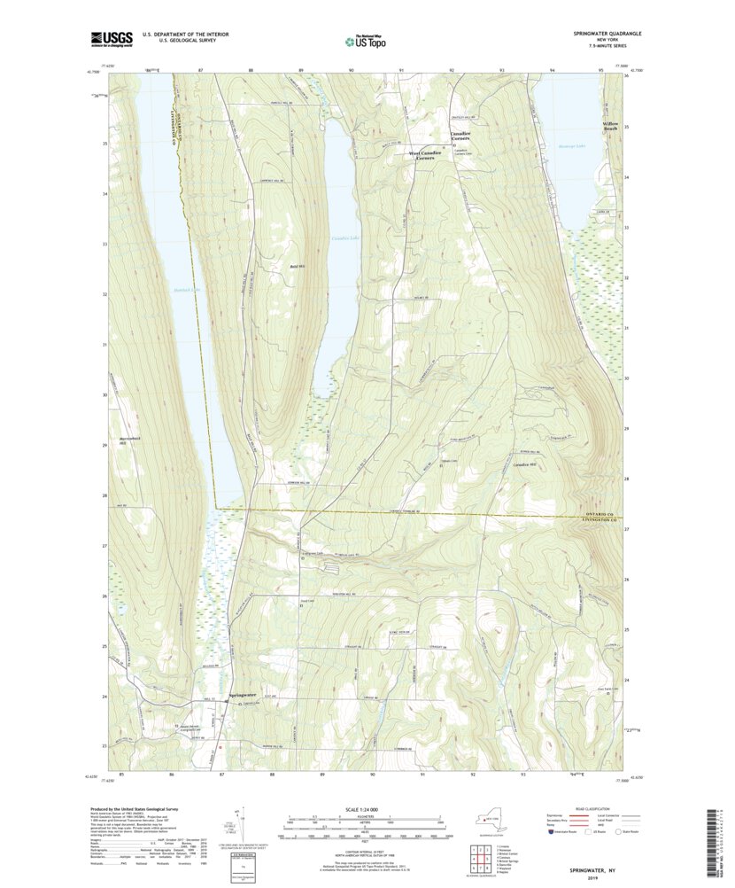 Springwater, NY (2019, 24000-Scale) Map by United States Geological ...
