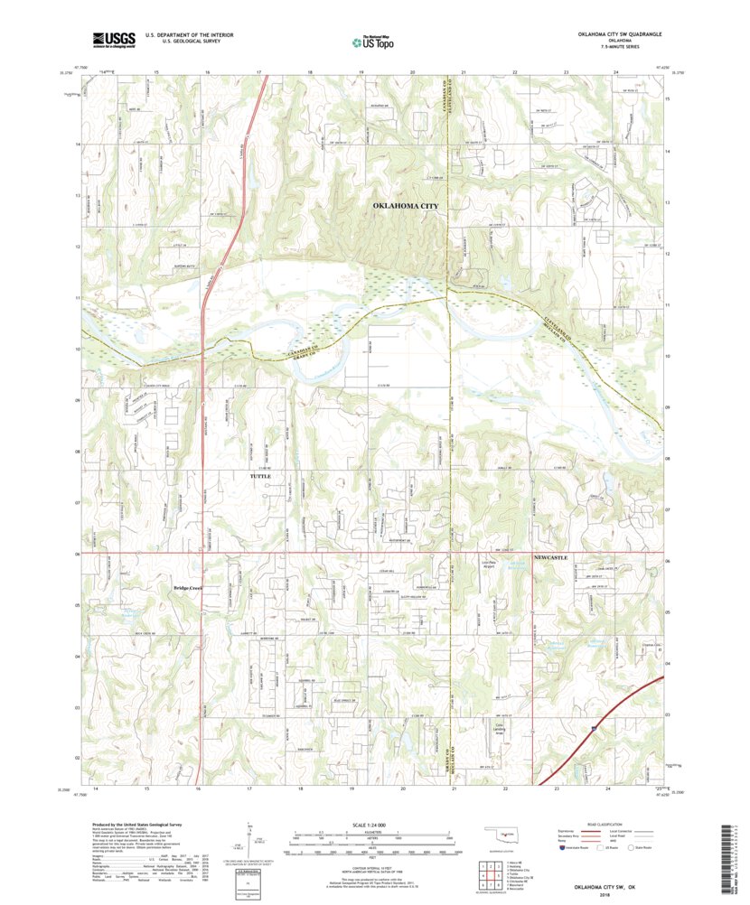 Oklahoma City SW, OK (2018, 24000-Scale) Map by United States