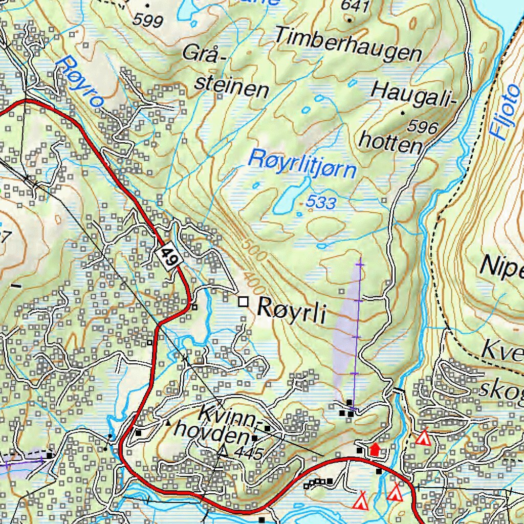 Municipality of Samnanger Map by The Norwegian Mapping Authority ...