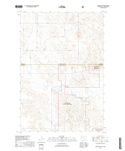 Cow Butte NE, SD (2017, 24000-Scale) Preview 1