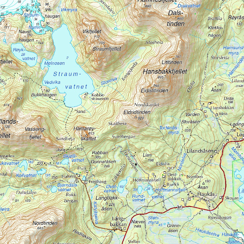 Municipality of Hamarøy Hábmer Map by The Norwegian Mapping Authority ...