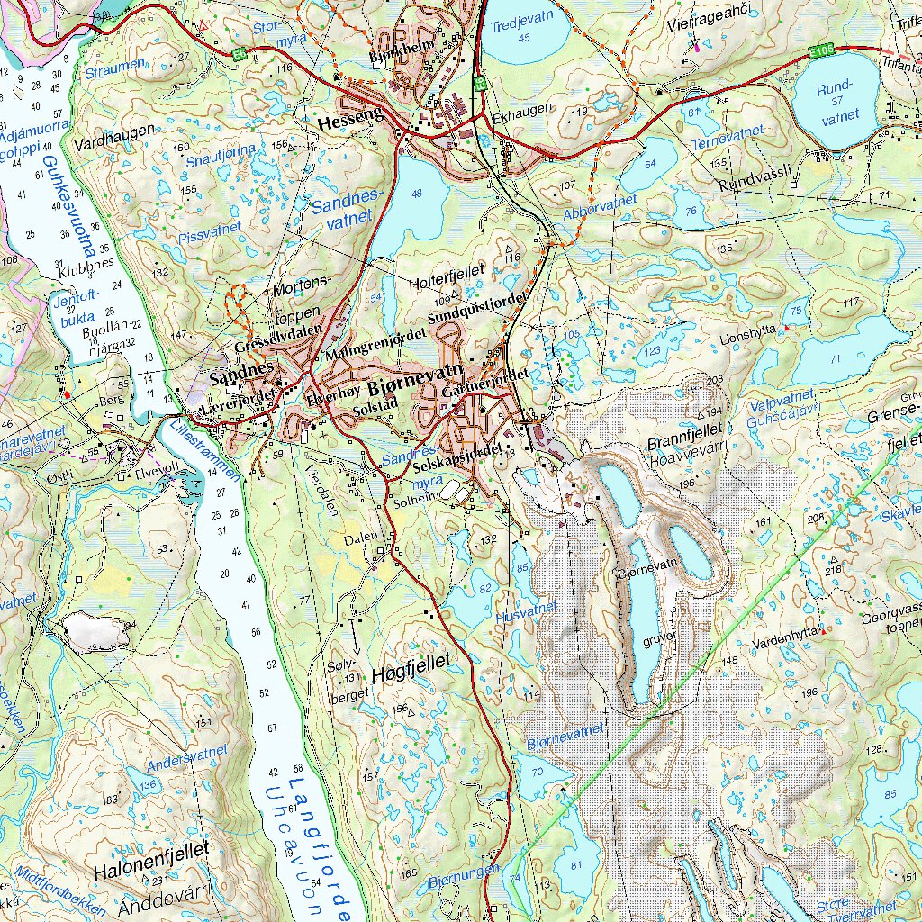 Municipality of Sør-Varanger Map by The Norwegian Mapping