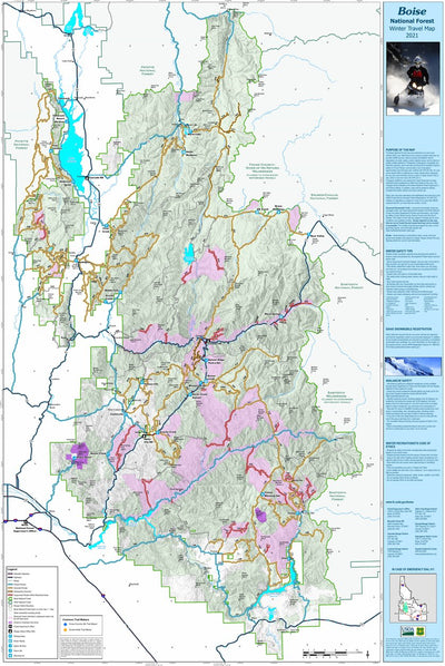 Boise National Forest Winter Travel Map 2021