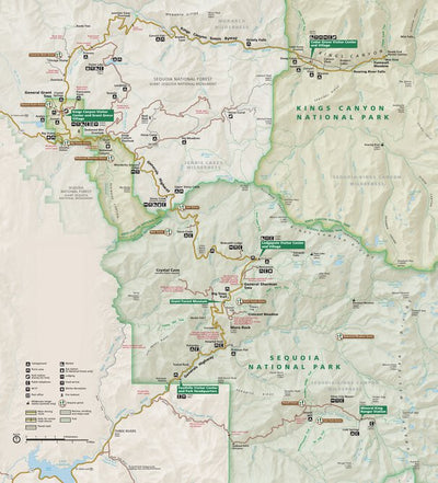 Sequoia and Kings Canyon National Parks - Driving Map