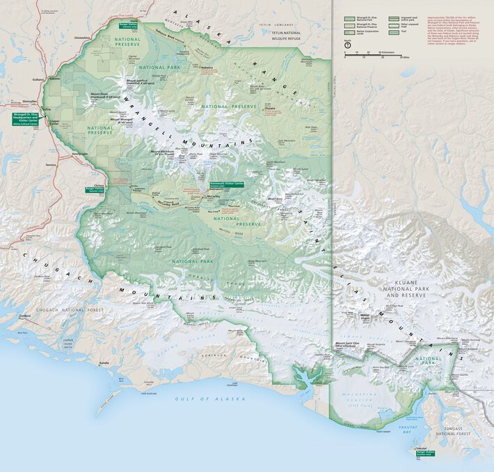 WrangellSt. Elias National Park & Preserve Map by US National Park