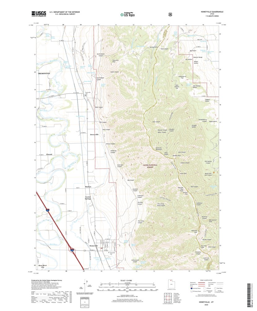 Honeyville, UT (2020, 24000Scale) Map by United States Geological