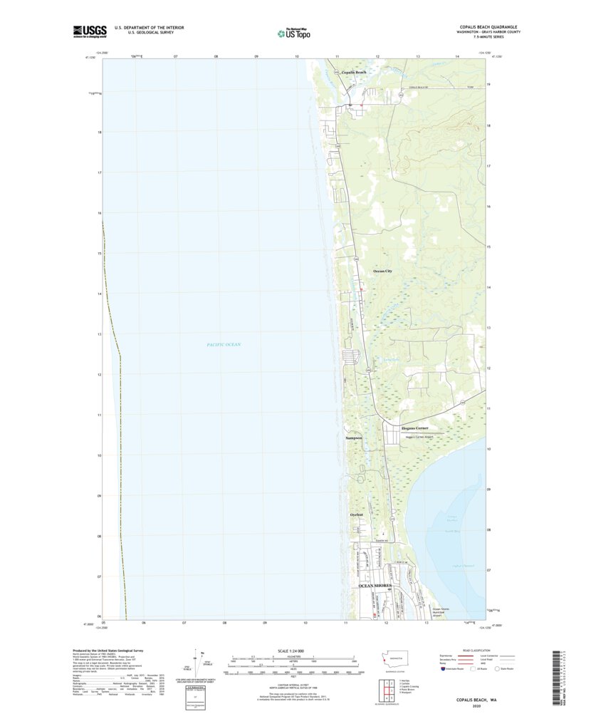 Copalis Beach, WA (2020, 24000Scale) Map by United States Geological
