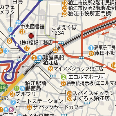 狛江市絵手紙散策マップ