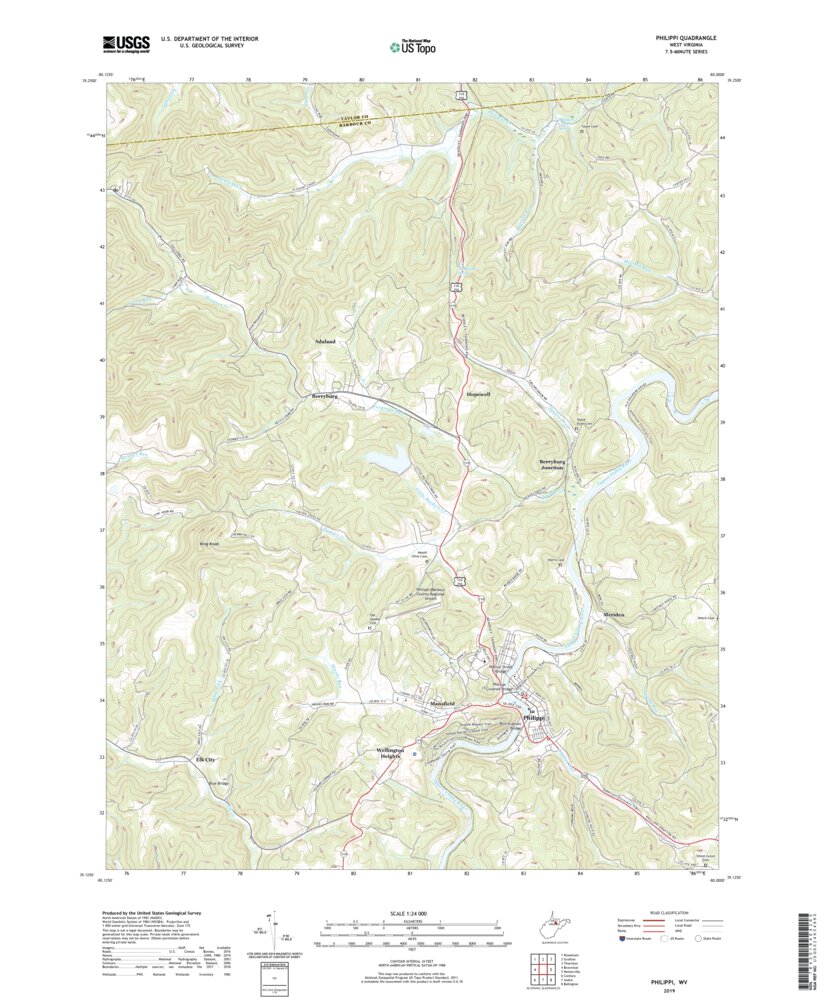 Philippi, WV (2019, 24000Scale) Map by United States Geological Survey
