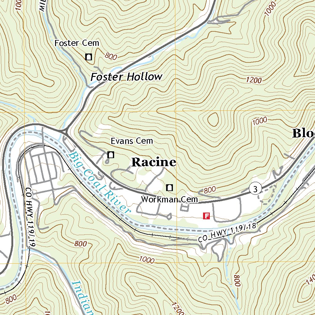Nos Racines Map Racine, WV (2019, 24000-Scale) Map by United States Geological Survey ...