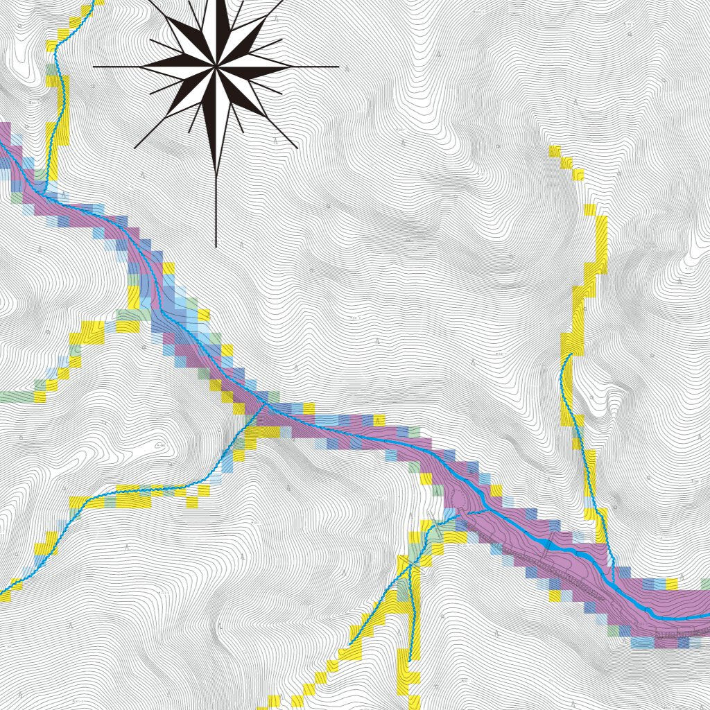 檜原村洪水ハザードマップ 中里・白倉・大沢・神戸地区 Map by