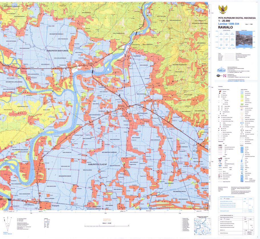 Rawalo (1308-334) Map by Badan Informasi Geospasial | Avenza Maps