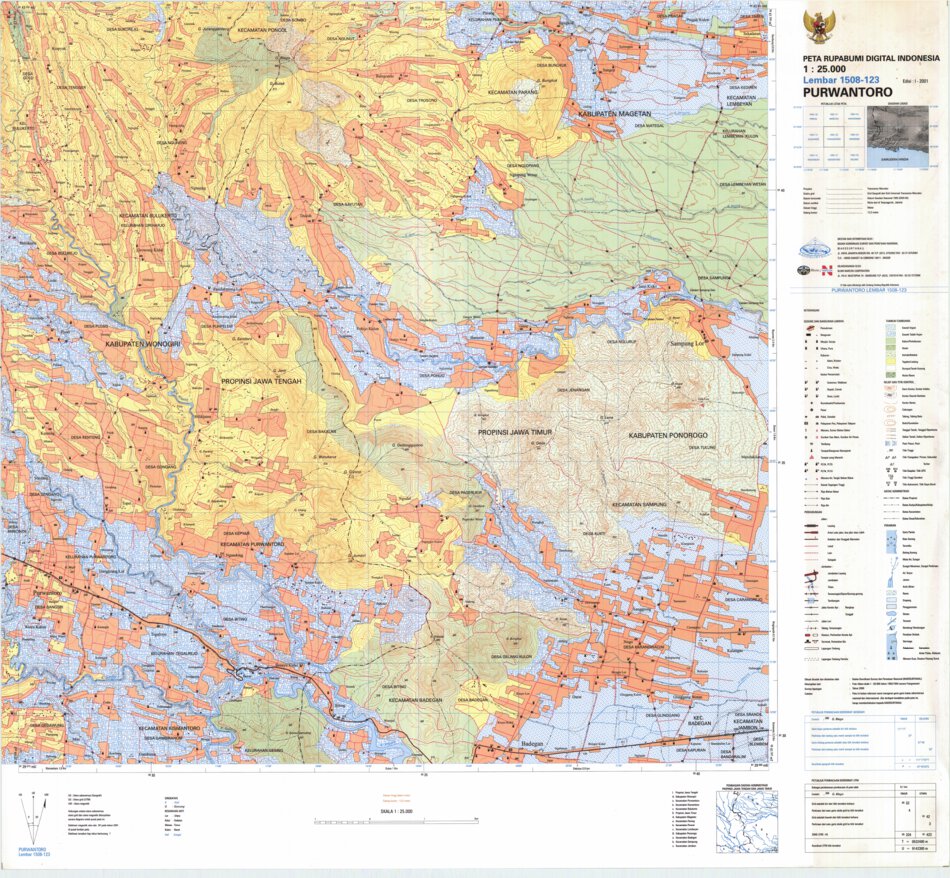Purwantoro (1508-123) Map by Badan Informasi Geospasial | Avenza Maps
