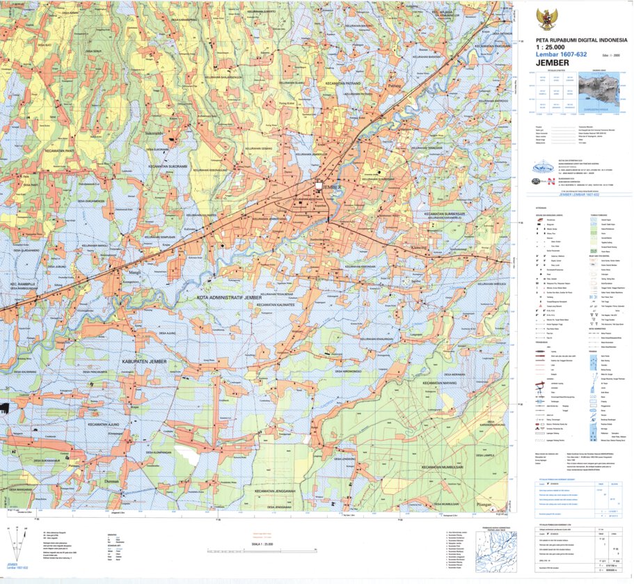Jember (1607-632) Map by Badan Informasi Geospasial | Avenza Maps