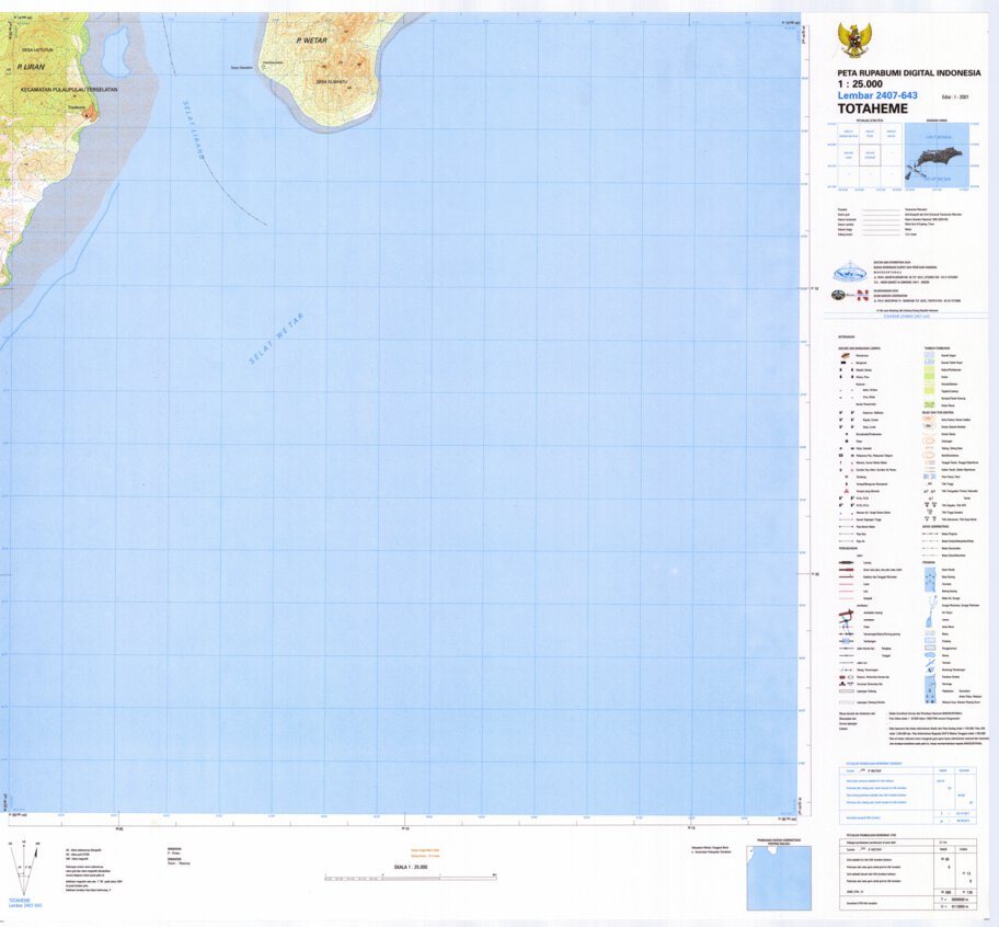 Totaheme (2407-643) Map by Badan Informasi Geospasial | Avenza Maps