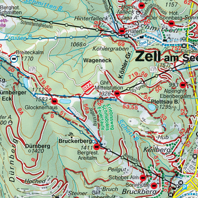 Hiking Map Zell am See - Kaprun - Saalbach