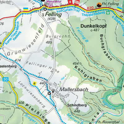 Hiking Map Thayatal National Park Front Side